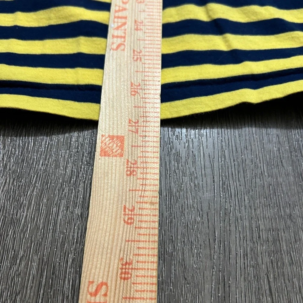 Vintage Polo Ralph Lauren T-Shirt XL Yellow Blue Striped Short Sleeve Cotton